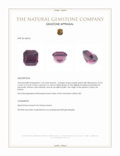 1.63 Ct. Purple Spinel from Ceylon (Sri Lanka) Appraisal