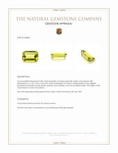 4.89 Ct. Greenish Yellow Chrysoberyl from Ceylon (Sri Lanka) Appraisal