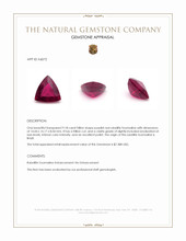 9.18 Ct. Purplish Red Rubellite Tourmaline from Brazil Appraisal
