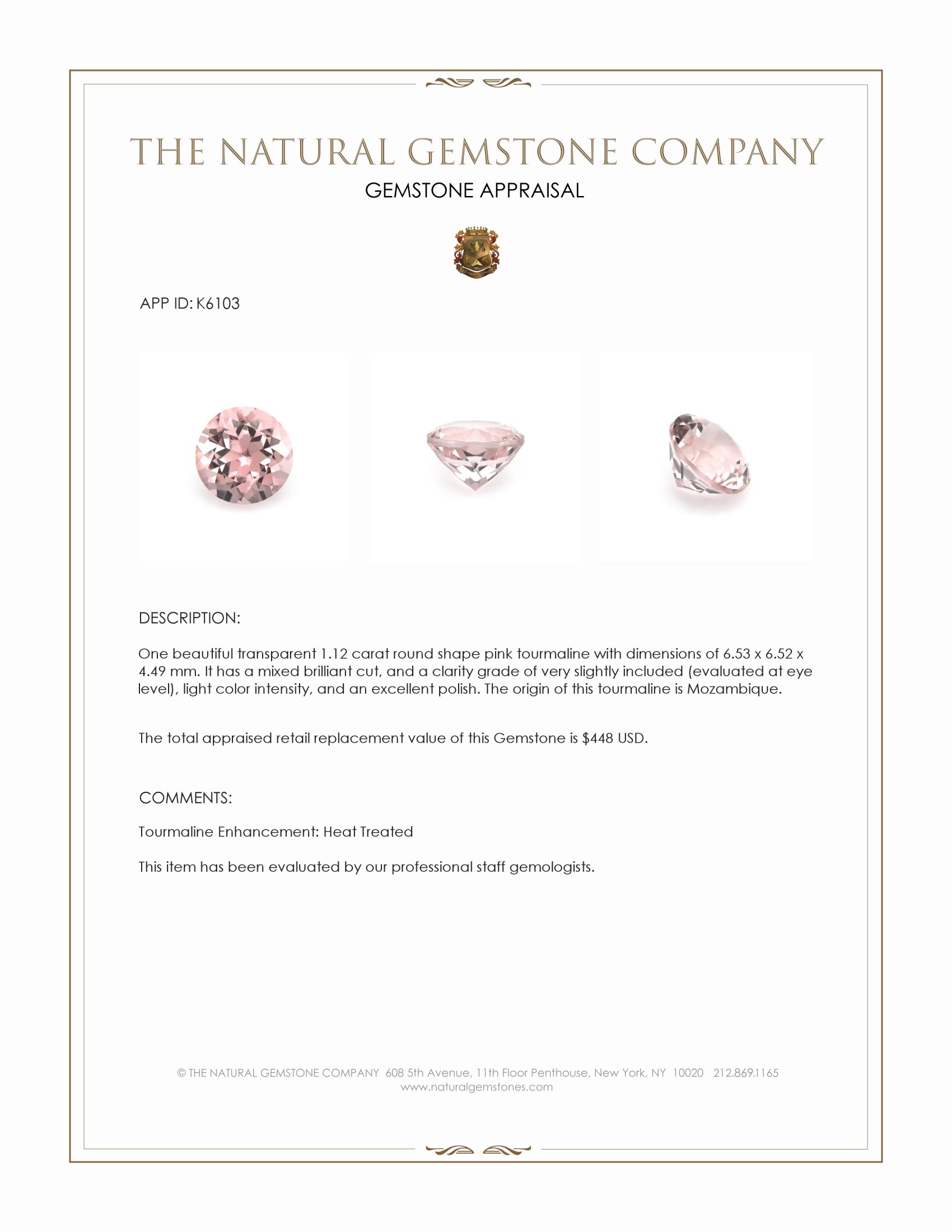 1.12 Ct. Tourmaline from Mozambique