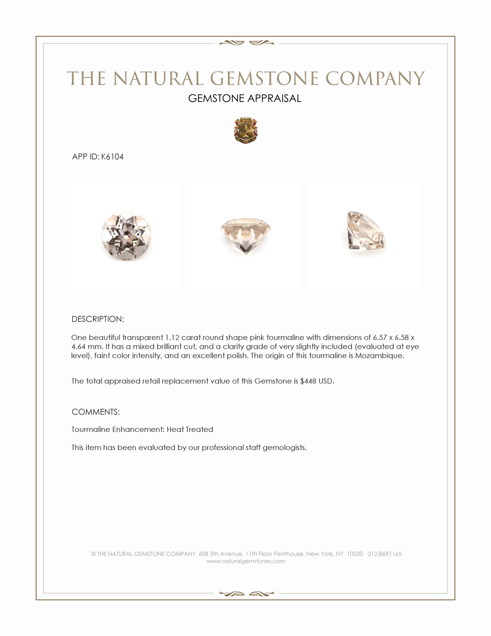 1.12 Ct. Tourmaline from Mozambique