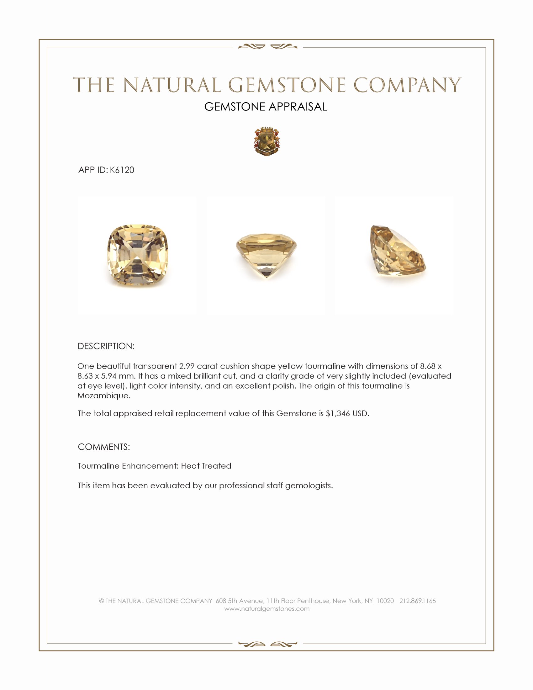 2.99 Ct. Tourmaline from Mozambique