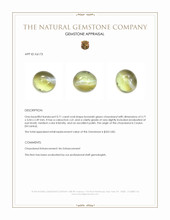 0.71 Ct. Brownish Green Cabochon Chrysoberyl from Ceylon (Sri Lanka) Appraisal