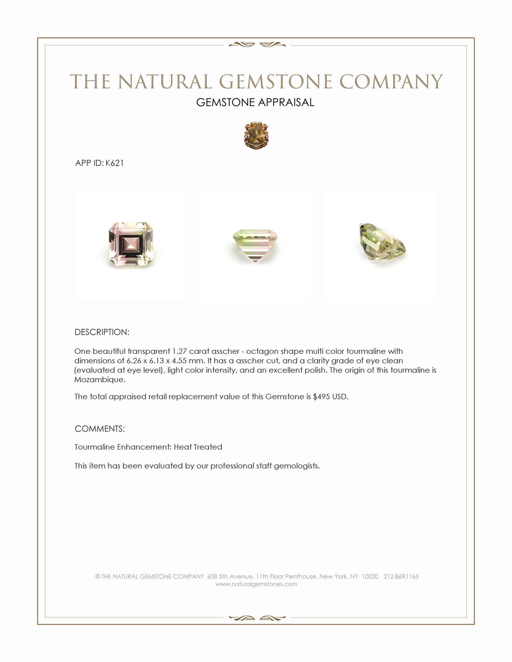 1.27 Ct. Tourmaline from Mozambique