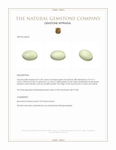 12.82 Ct. Green Cabochon Moonstone from Ceylon (Sri Lanka) Appraisal