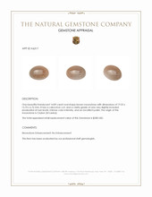 14.89 Ct. Cabochon Moonstone from Ceylon (Sri Lanka) Appraisal