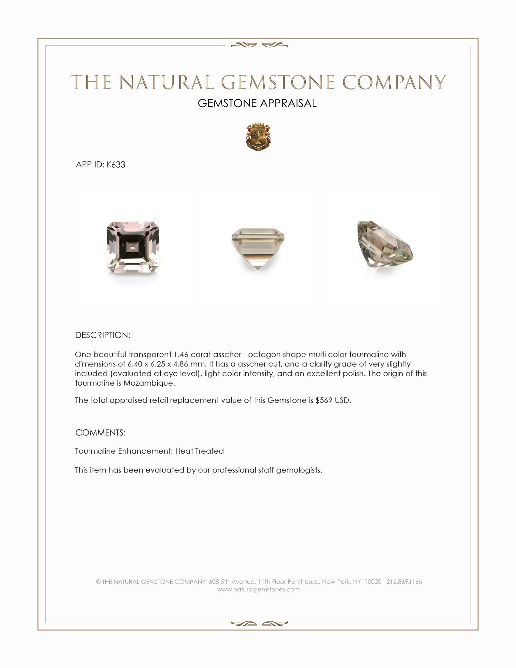 1.46 Ct. Tourmaline from Mozambique