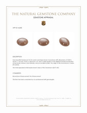 45.34 Ct. Brown Cabochon Moonstone from Ceylon (Sri Lanka) Appraisal