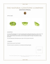 1.27 Ct. Green (Lime Green) Peridot from Ceylon (Sri Lanka) Appraisal