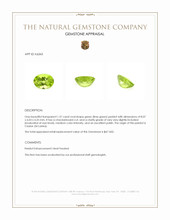 1.37 Ct. Green (Lime Green) Peridot from Ceylon (Sri Lanka) Appraisal