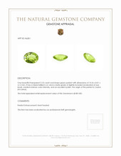 2.25 Ct. Green (Lime Green) Peridot from Ceylon (Sri Lanka) Appraisal