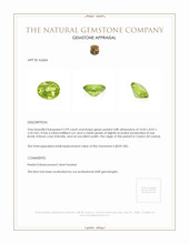 2.99 Ct. Green Peridot from Ceylon (Sri Lanka) Appraisal