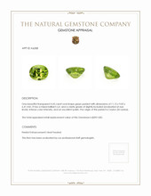 4.35 Ct. Green (Lime Green) Peridot from Ceylon (Sri Lanka) Appraisal