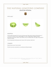 4.06 Ct. Green (Lime Green) Peridot from Ceylon (Sri Lanka) Appraisal