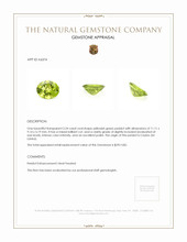 3.24 Ct. Yellowish Green Peridot from Ceylon (Sri Lanka) Appraisal