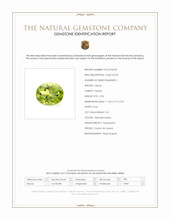 3.94 Ct. Yellowish Green Peridot from Ceylon (Sri Lanka) Scan Report