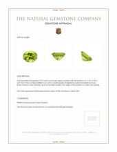 3.93 Ct. Green Peridot from Ceylon (Sri Lanka) Appraisal