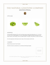 3.94 Ct. Green (Lime Green) Peridot from Ceylon (Sri Lanka) Appraisal