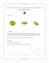 4.28 Ct. Green (Lime Green) Peridot from Ceylon (Sri Lanka) Appraisal