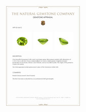 4.80 Ct. Green (Lime Green) Peridot from Ceylon (Sri Lanka) Appraisal