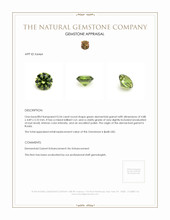 0.54 Ct. Demantoid Garnet from Russia Appraisal