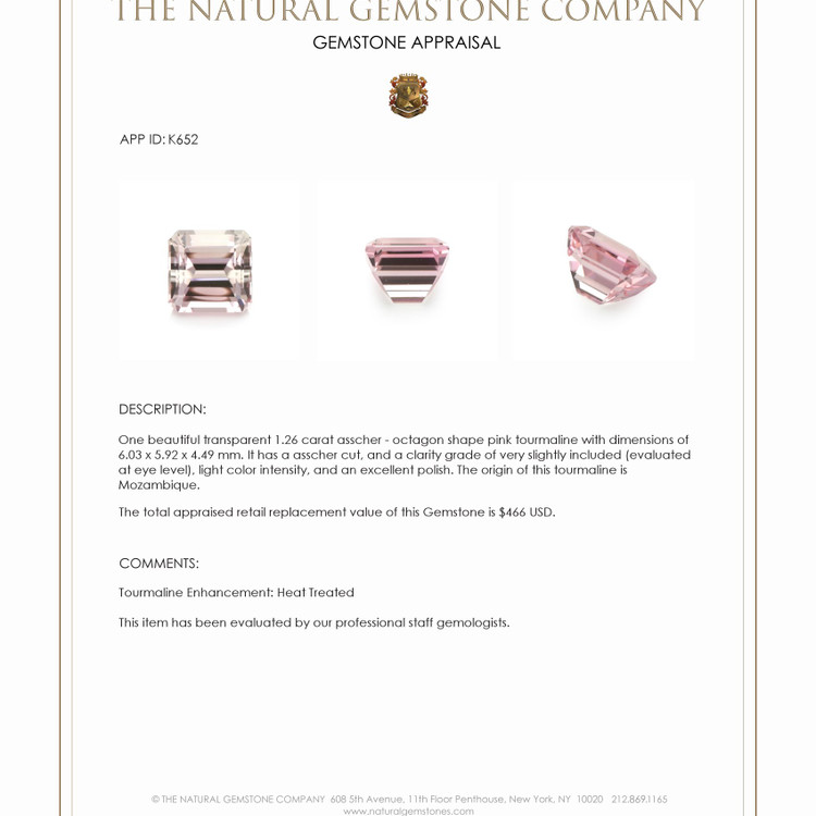 1.26 Ct. Tourmaline from Mozambique