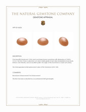 13.06 Ct. Brown Cabochon Moonstone from Ceylon (Sri Lanka) Appraisal