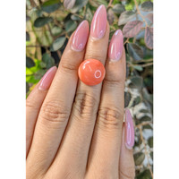 10.52 Ct. Cabochon Coral from Italy Life Style