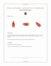 5.28 Ct. Salmon (Orange) Coral from Australia Appraisal