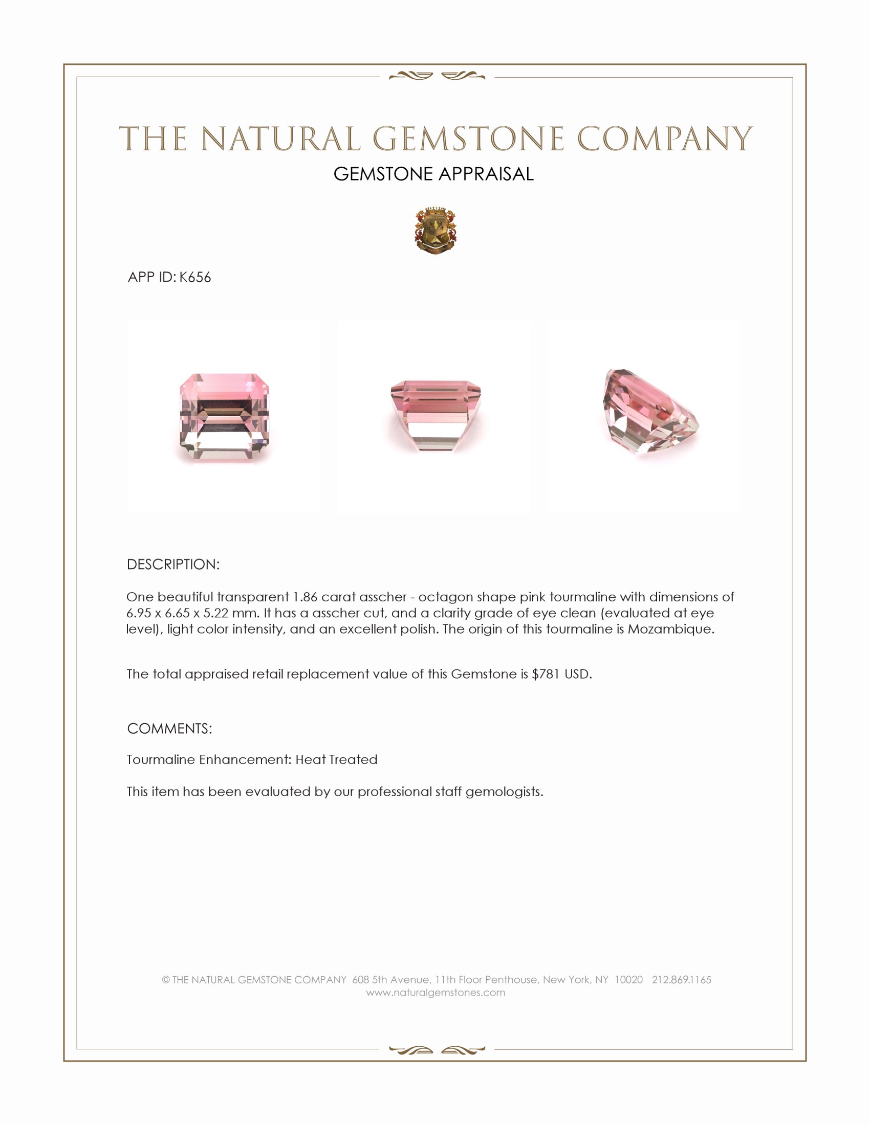 1.86 Ct. Tourmaline from Mozambique