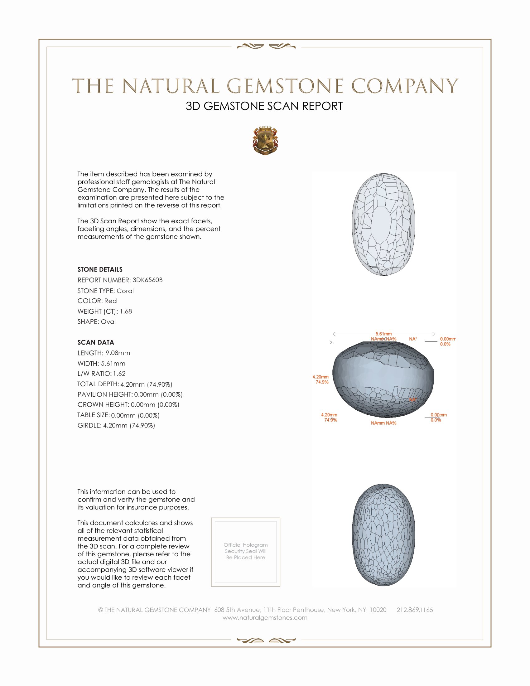 1.68 Ct. Cabochon Coral from Australia