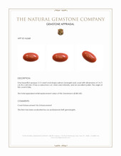 3.13 Ct. Cabochon Coral from Italy Appraisal