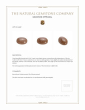 20.47 Ct. Brown Cabochon Moonstone from Ceylon (Sri Lanka) Appraisal