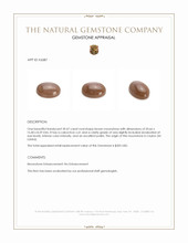 20.47 Ct. Cabochon Moonstone from Ceylon (Sri Lanka) Appraisal