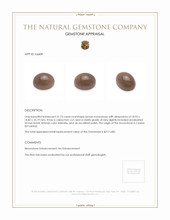 21.73 Ct. Brown Cabochon Moonstone from Ceylon (Sri Lanka) Appraisal