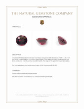 2.48 Ct. Red Garnet from Ceylon (Sri Lanka) Appraisal