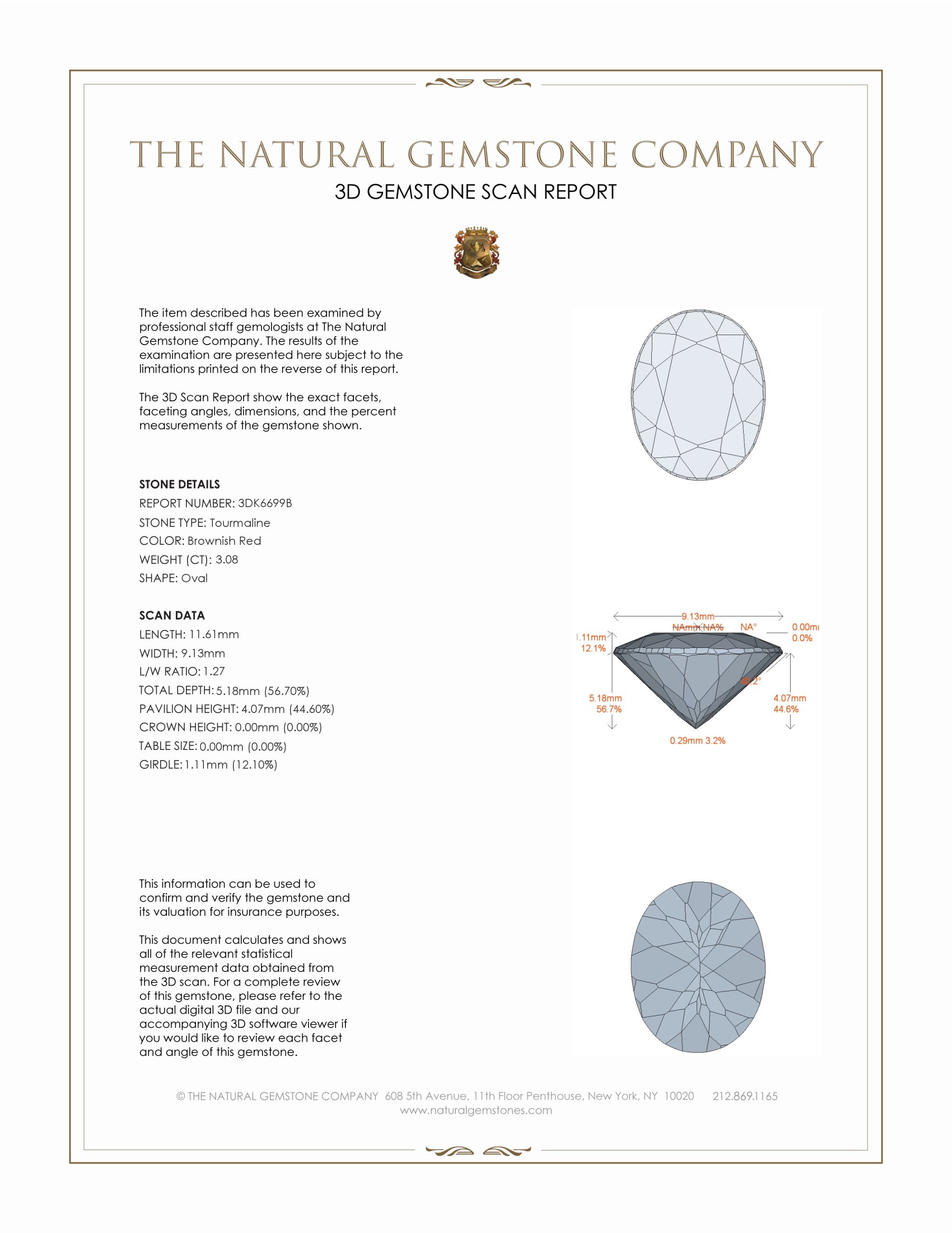 3.08 Ct. Tourmaline from Brazil