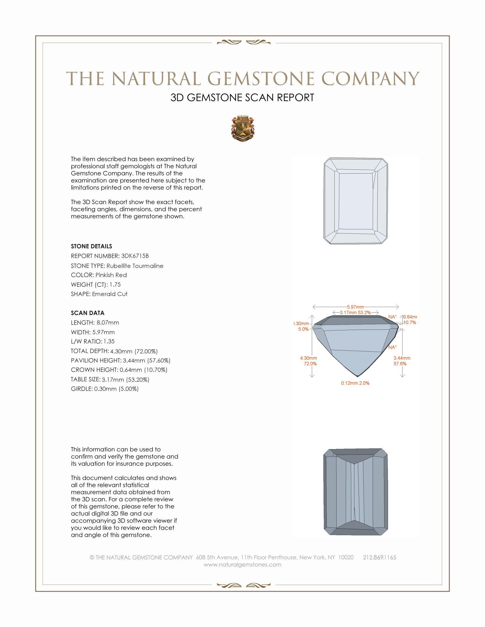 1.75 Ct. Rubellite Tourmaline from Mozambique