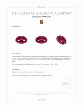 9.48 Ct. Cabochon Rubellite Tourmaline from Brazil Appraisal