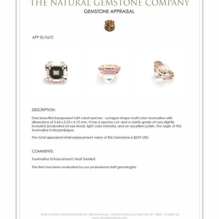 0.89 Ct. Tourmaline from Mozambique