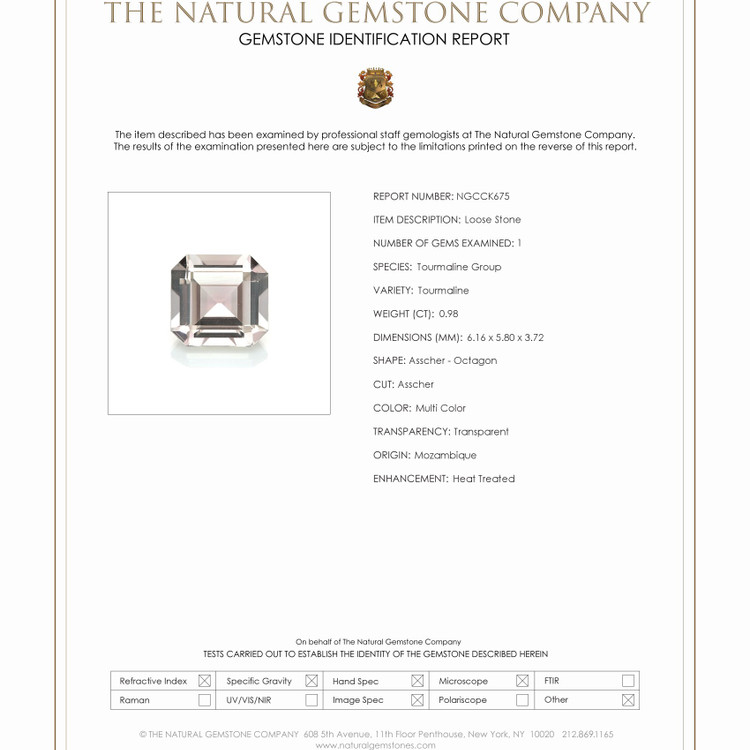 0.98 Ct. Tourmaline from Mozambique