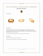 6.04 Ct. Yellowish Orange Hessonite Garnet from Ceylon (Sri Lanka) Appraisal