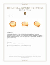 4.22 Ct. Yellowish Orange Hessonite Garnet from India Appraisal