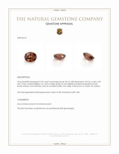 2.42 Ct. Brown Zircon from Ceylon (Sri Lanka) Appraisal