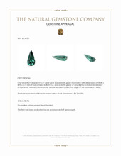 5.31 Ct. Bluish Green Tourmaline from Brazil Appraisal