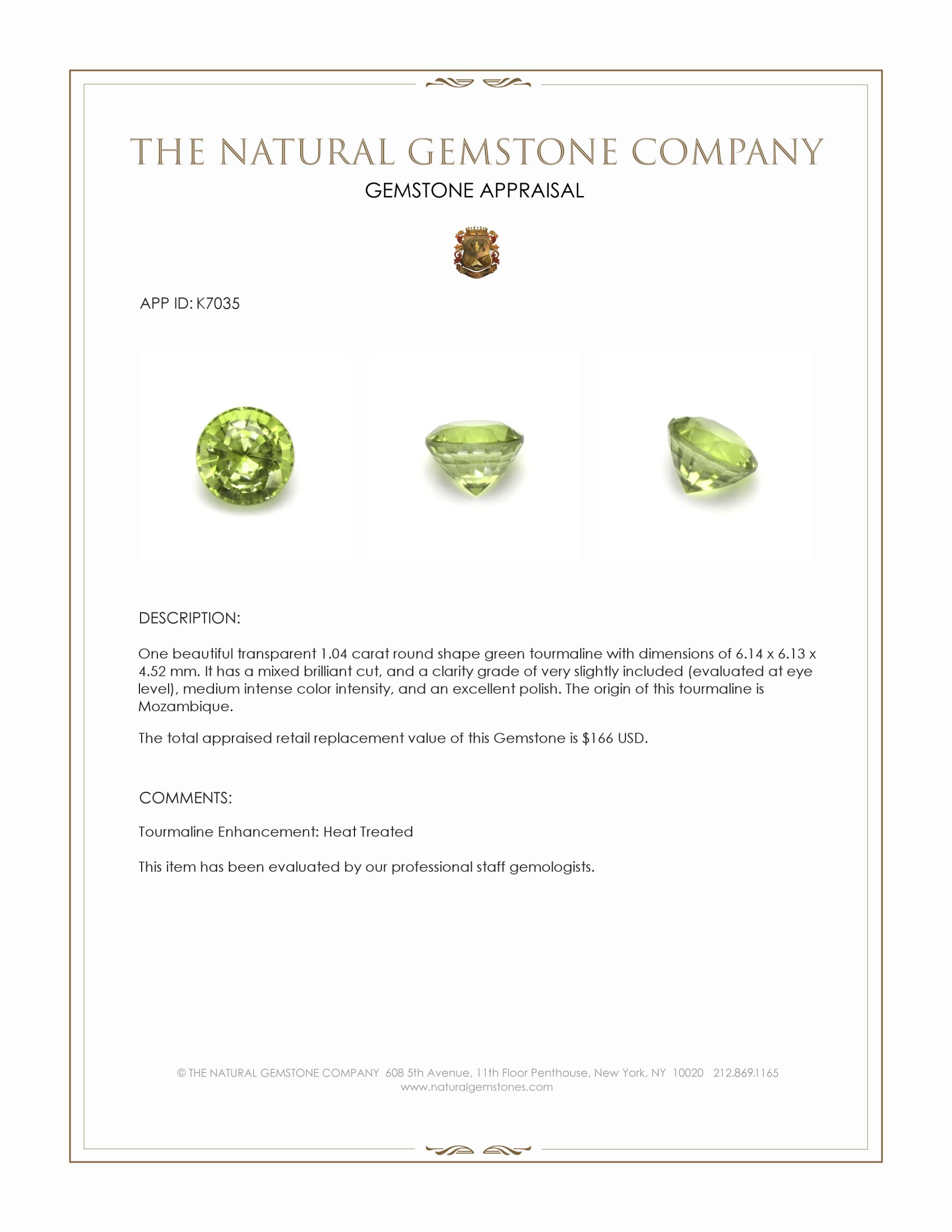 1.04 Ct. Tourmaline from Mozambique