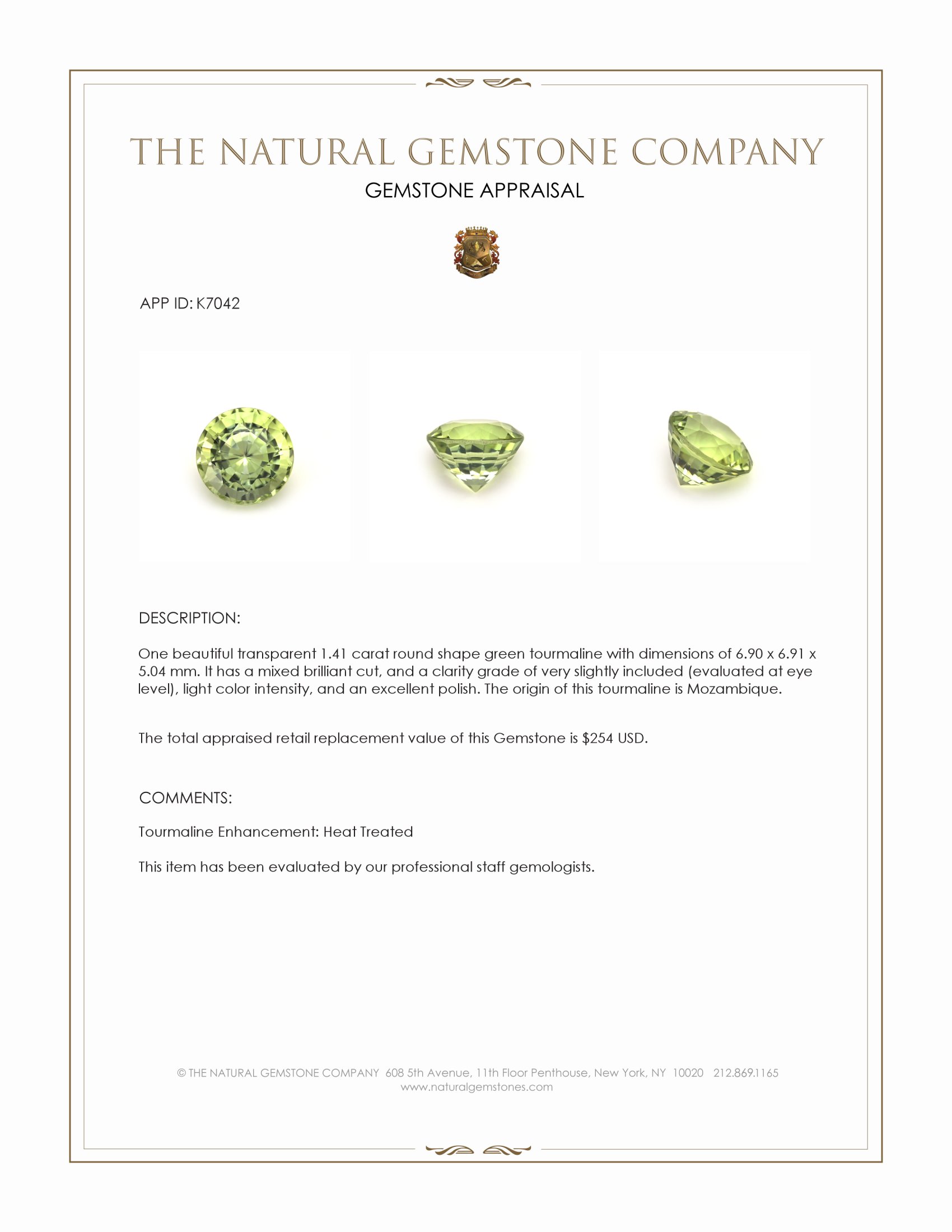 1.41 Ct. Tourmaline from Mozambique