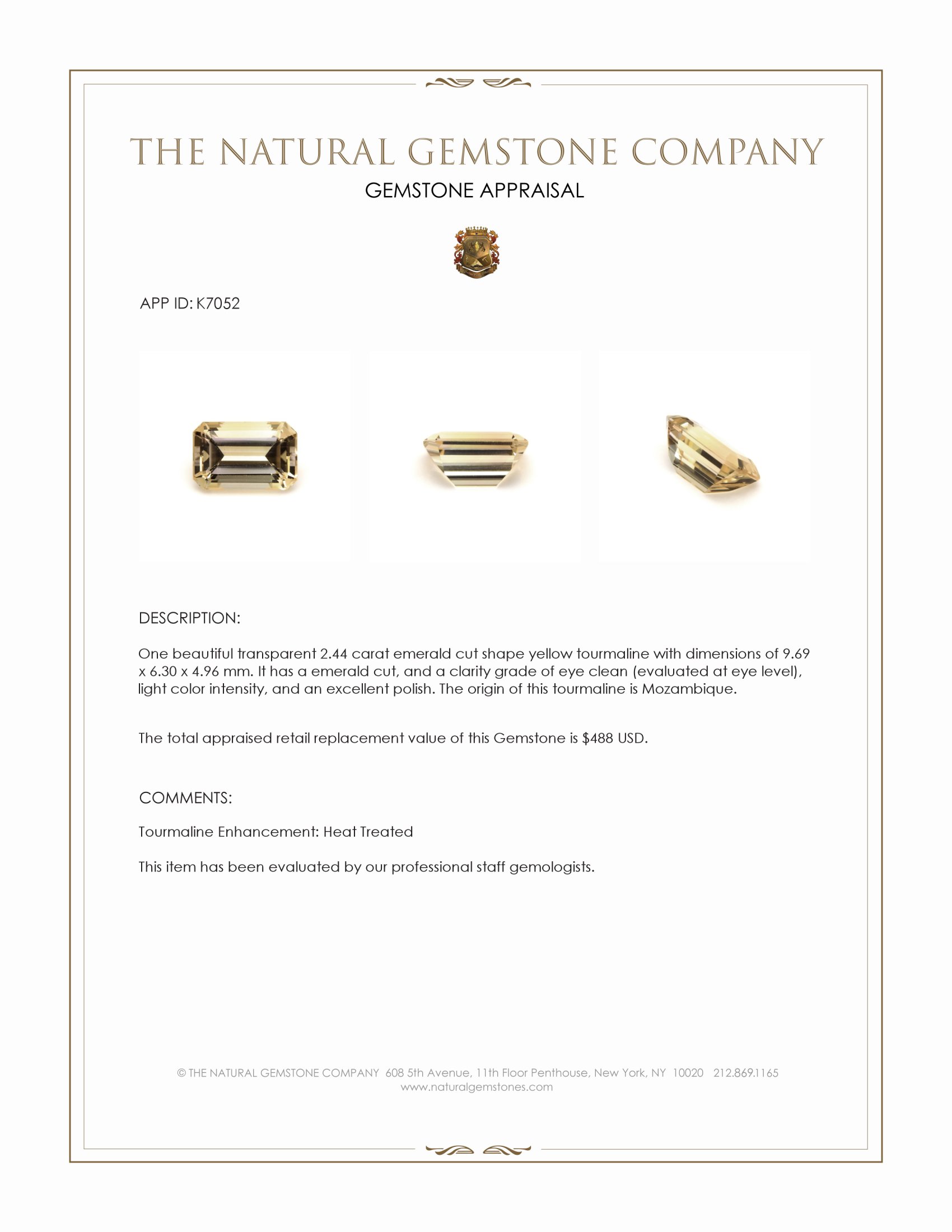 2.44 Ct. Tourmaline from Mozambique