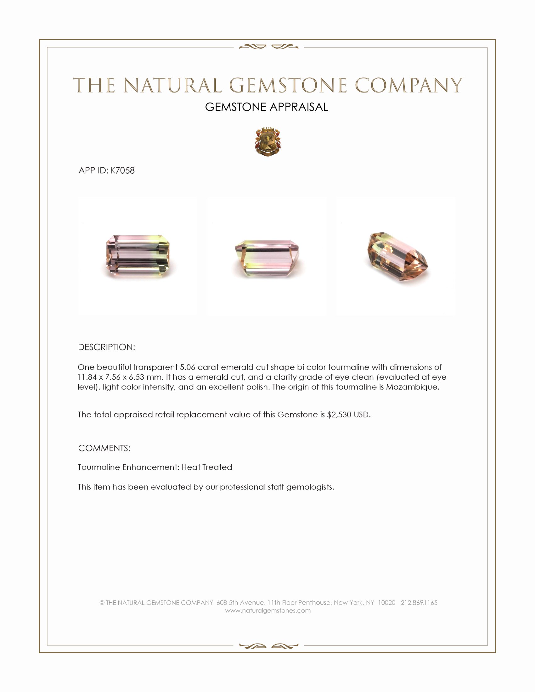 5.06 Ct. Tourmaline from Mozambique