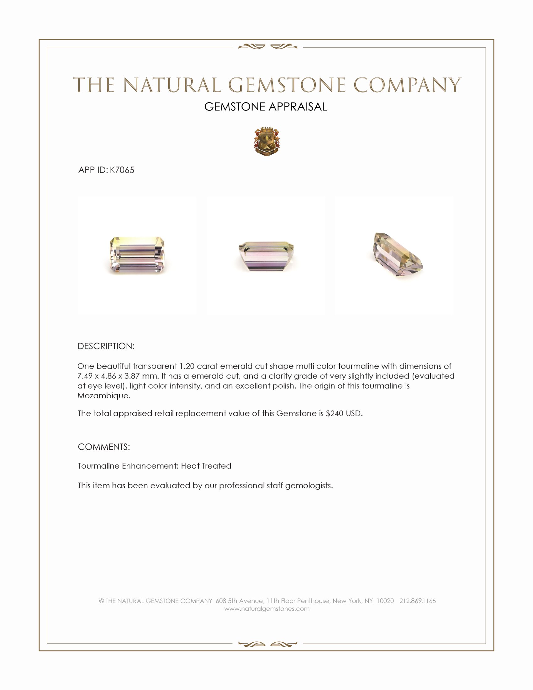 1.20 Ct. Tourmaline from Mozambique